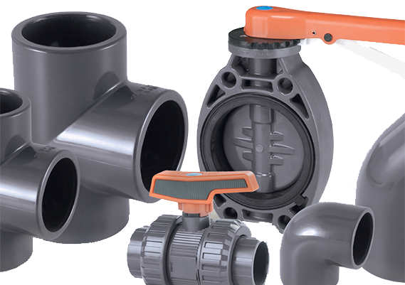 PVC valves, fittings and pipe